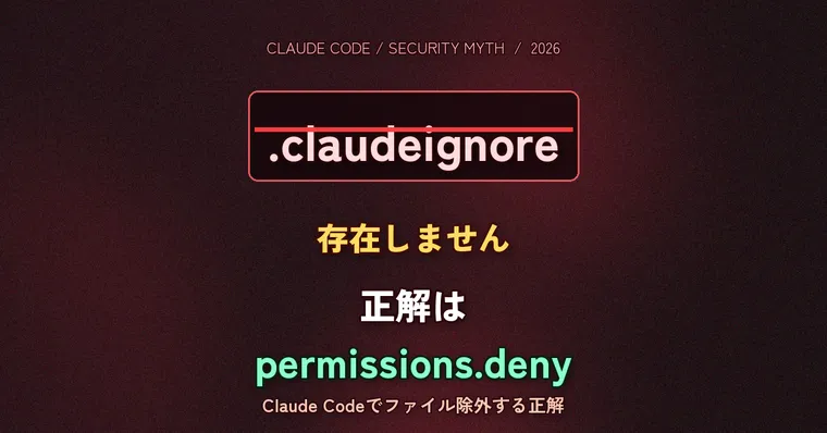「.claudeignore」は公式に存在しない — Claude Code でファイル除外する正解の方法【2026完全ガイド】
