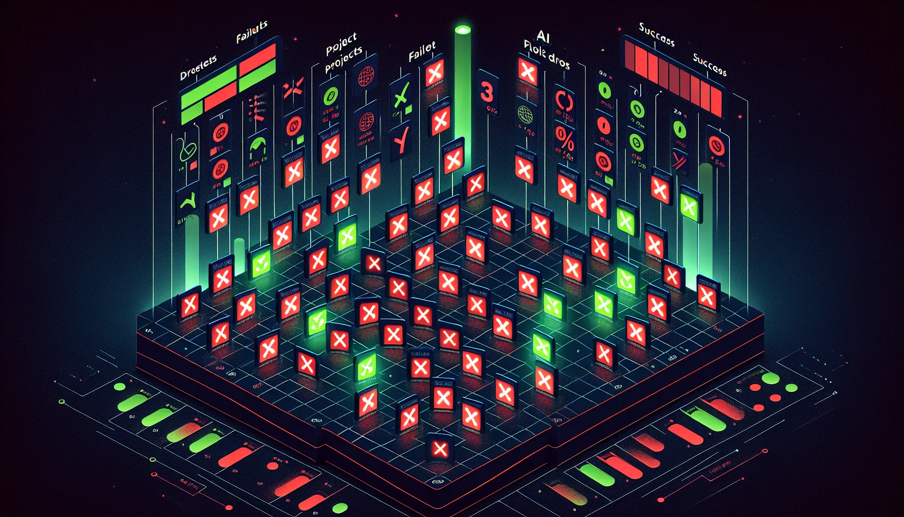 95%のAIプロジェクトが失敗を示すデータビジュアライゼーション