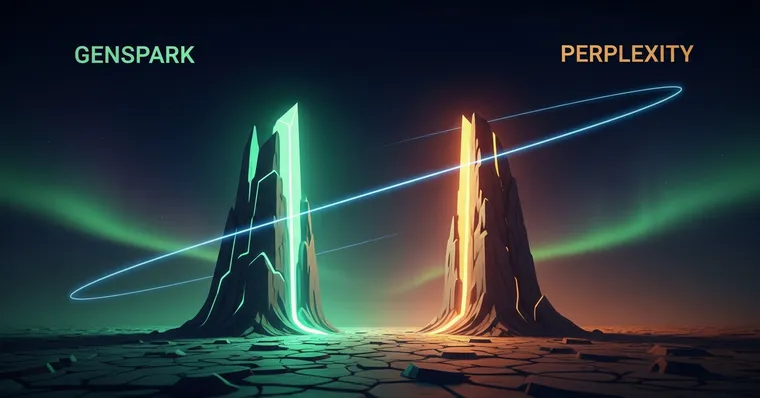 Genspark AI vs Perplexity AI 徹底比較 — フリーランスエンジニアの調査作業を半分にする選び方【2026年5月版】